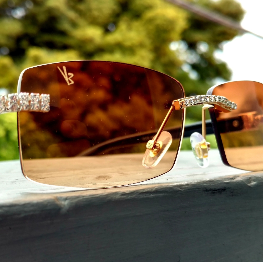 - Icedout  Rimless brown tented sunglasses